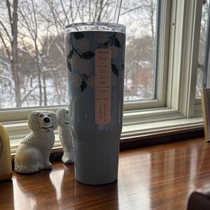 Corkcicle Hydrangea Floral Tumbler - White and Blue